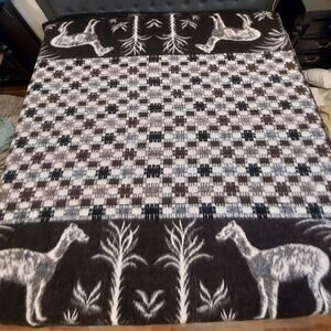 Industria Peruana Santa Catalina Alpaca Wool Blanket Lima Peru Reversible 85x80